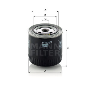 Фильтр масляный MANN-FILTER W 920/7